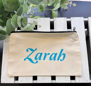 PERSONALISED CANVAS ZIPPER POUCH