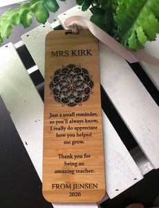 TEACHERS BAMBOO BOOKMARK