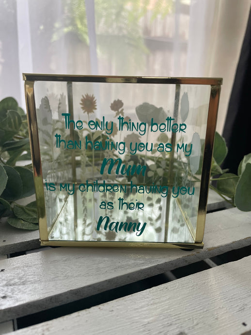 FLORAL TEA LIGHT HOLDER FOR NANNY