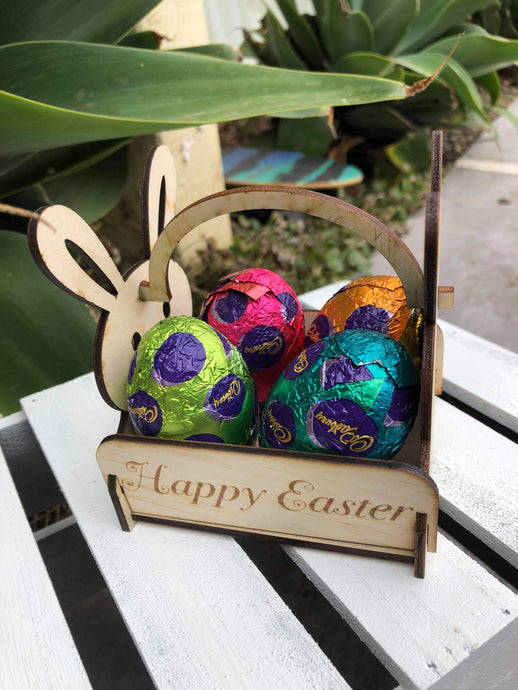 WOODEN EASTER CARRY BASKET