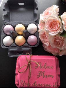 BATH BOMBS -PERSONALISED EGG CARTON