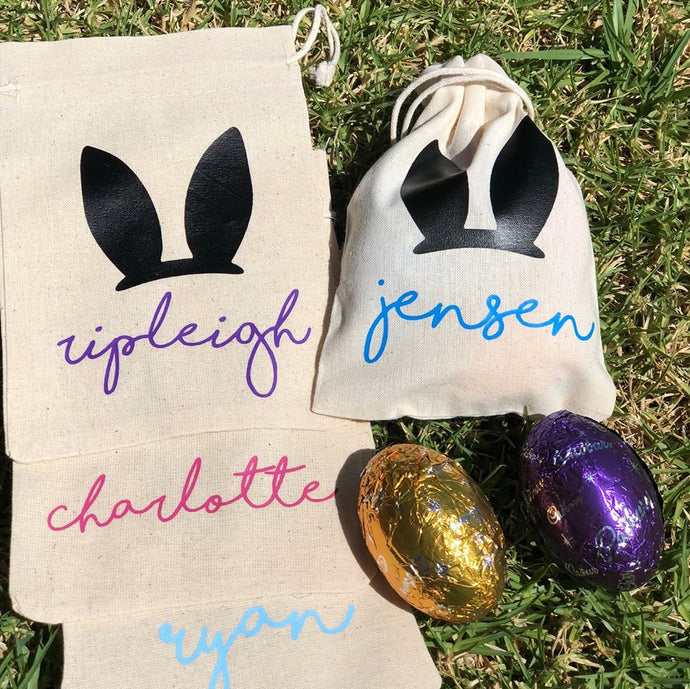 PERSONALISED BUNNY CALICO EASTER BAG