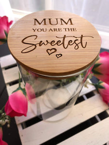 MOTHERS DAY ENGRAVED JARS