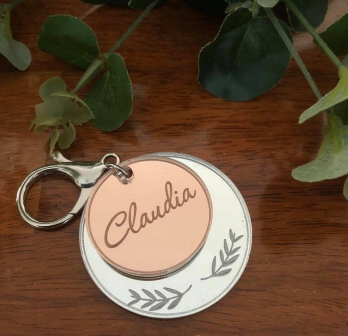 PERSONALISED MIRRORED KEYRING