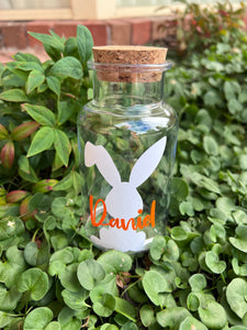 PERSONALISED BUNNY JAR (plastic )