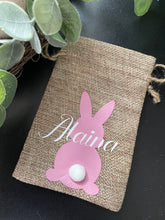 Load image into Gallery viewer, PERSONALISED JUTE BUNNY BAG