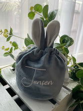 Load image into Gallery viewer, EASTER BUNNY EAR VELVET  BAG PERSONALISED