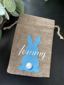 PERSONALISED JUTE BUNNY BAG