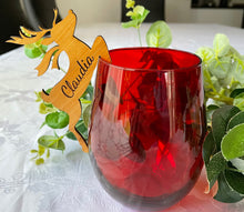 Load image into Gallery viewer, PERSONALISED REINDEER GLASS  DECORATION/PLACE SETTING