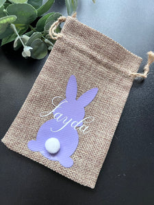 PERSONALISED JUTE BUNNY BAG